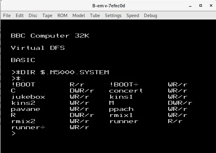 Screenshot of B-em
