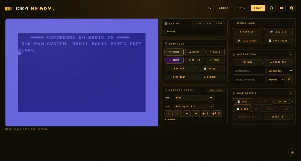 Screenshot of C64 READY.