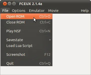 Screenshot of FCEUX