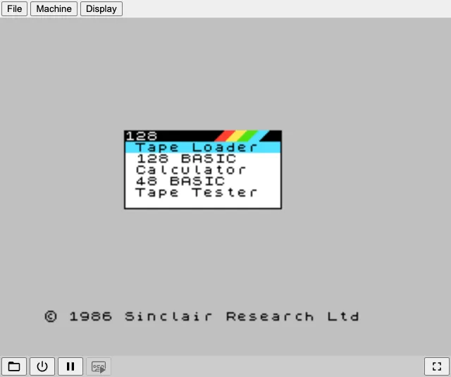 Screenshot of JSSpeccy 3