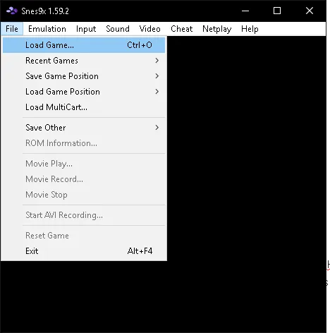 Screenshot of Snes9x
